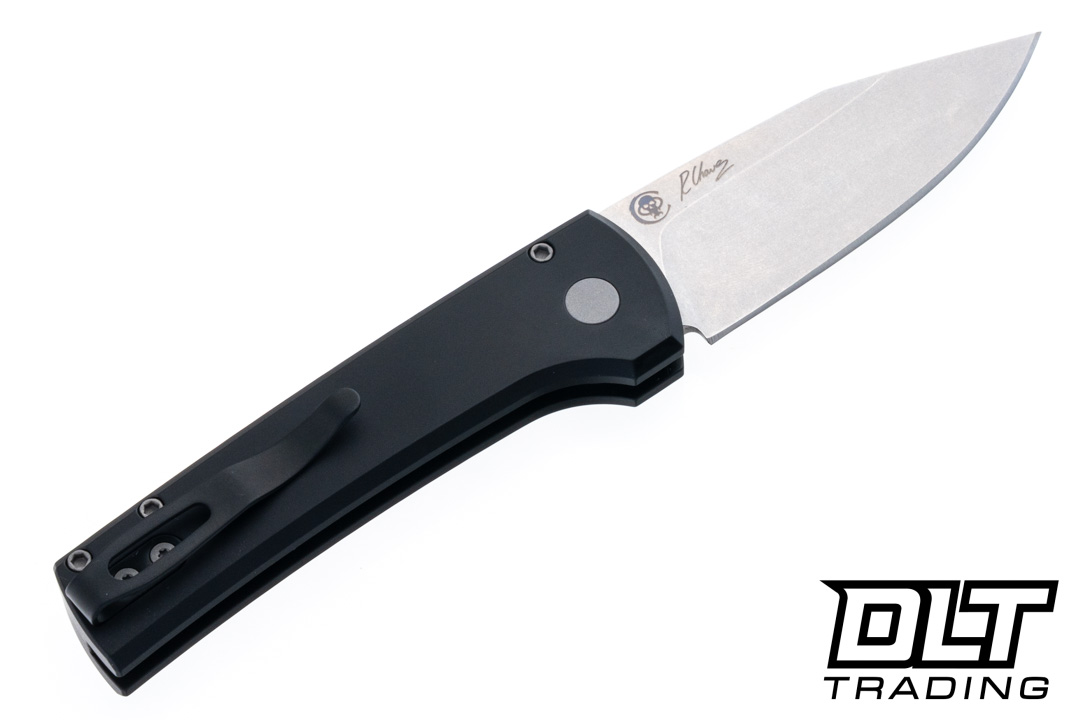 Pro-Tech Chaves Scapegoat - Black Aluminum Handle - Stonewashed