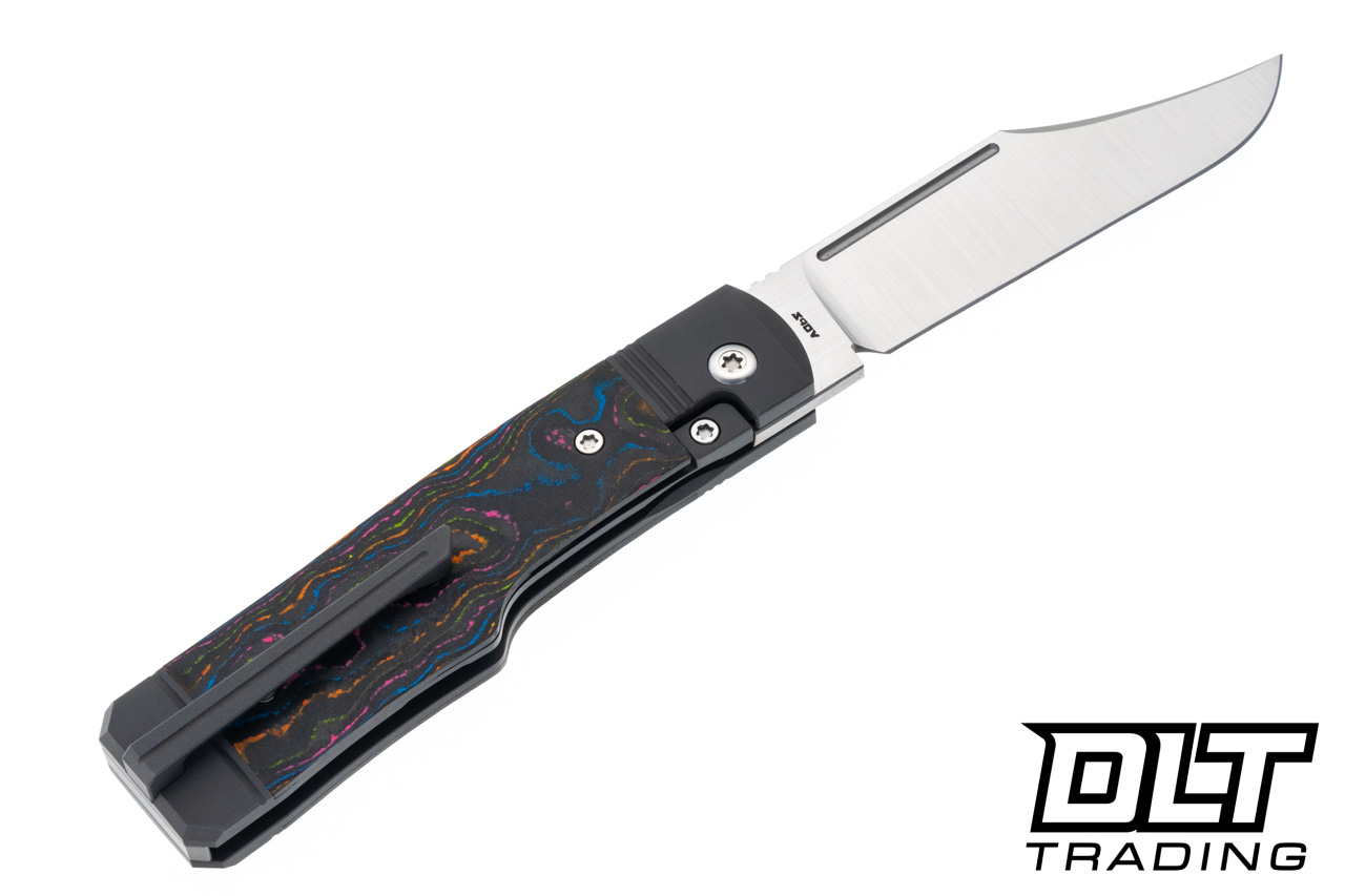 Jack Wolf Gunslinger - CamoCarbon 80's - Belt Satin S90V Blade