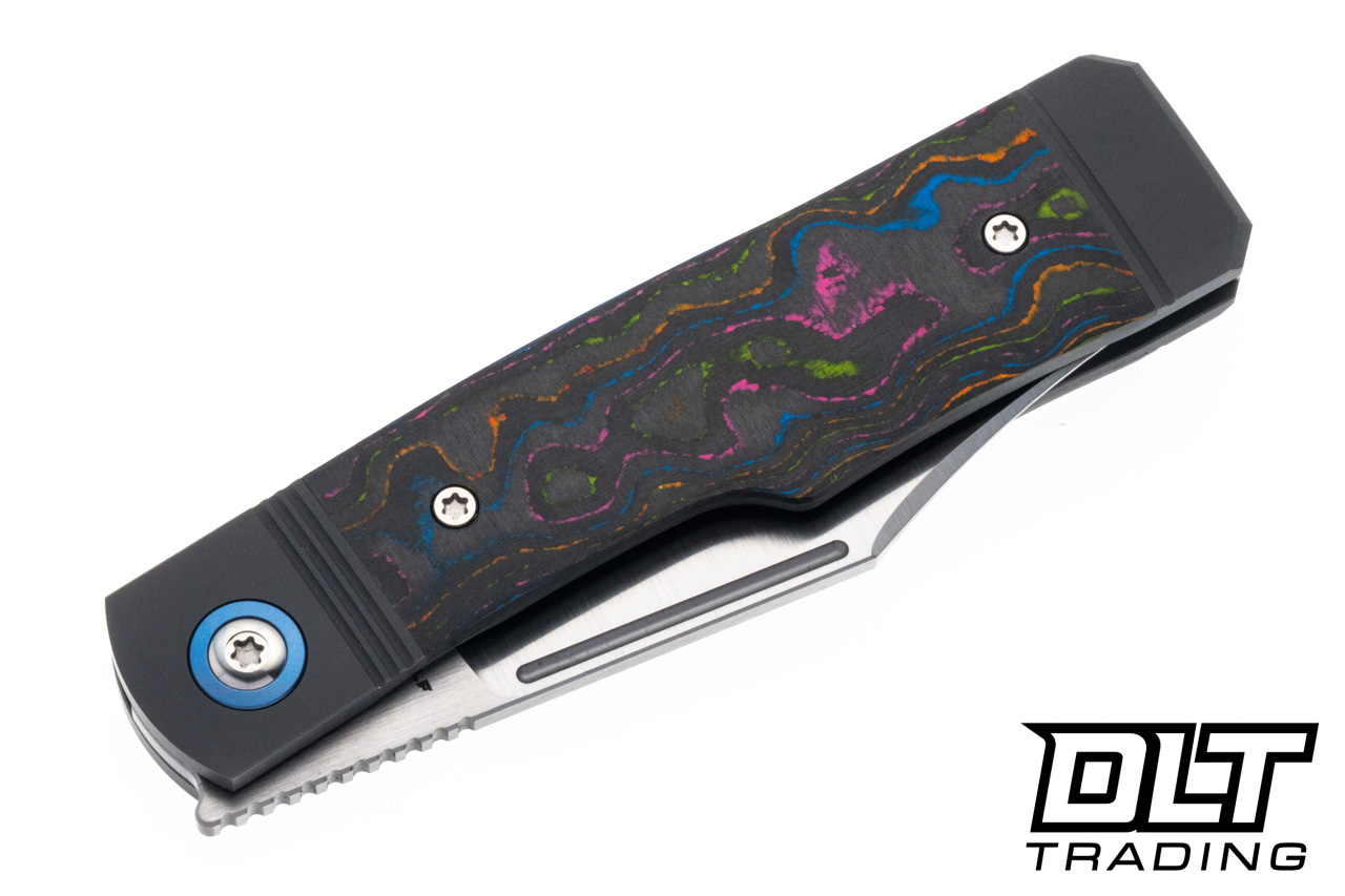 Jack Wolf Gunslinger - CamoCarbon 80's - Belt Satin S90V Blade