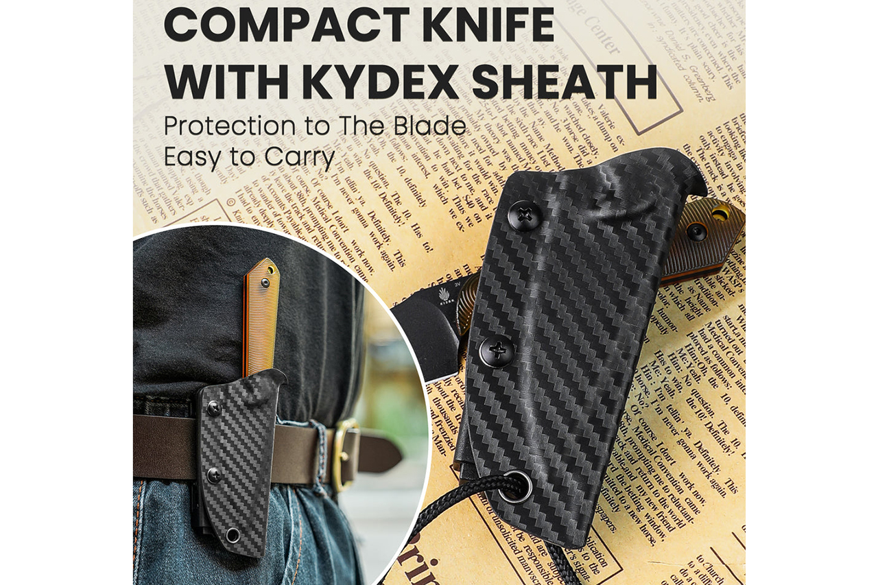 Kizer Harpoon Mini Fixed Blade - PEI Handle - Black Coated 3V