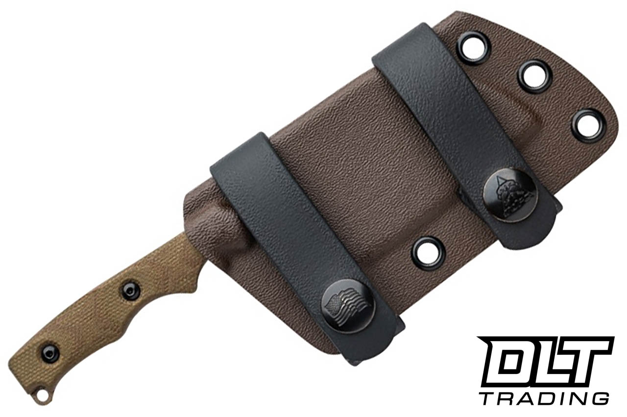 TOPS El Chappito - Green Canvas Micarta - Coyote Tan 1095 Blade