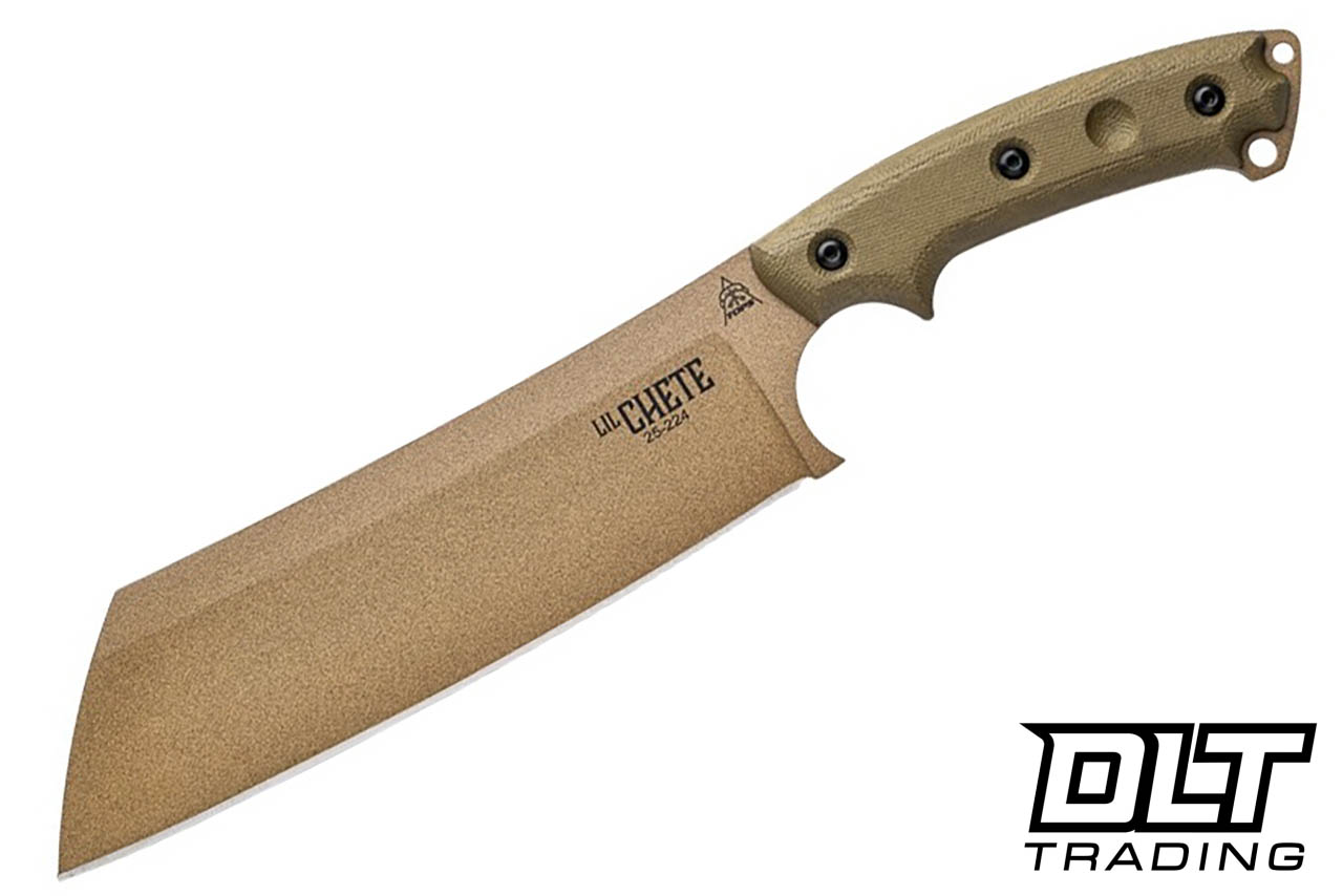 TOPS Lil Chete - Green Canvas Micarta - Coyote Tan 1095 Blade