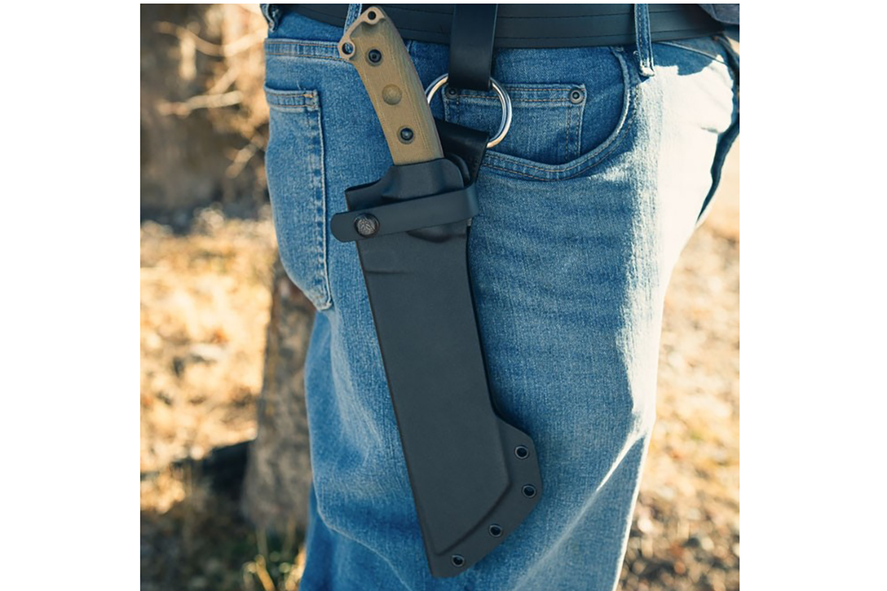 TOPS Lil Chete - Green Canvas Micarta - Coyote Tan 1095 Blade