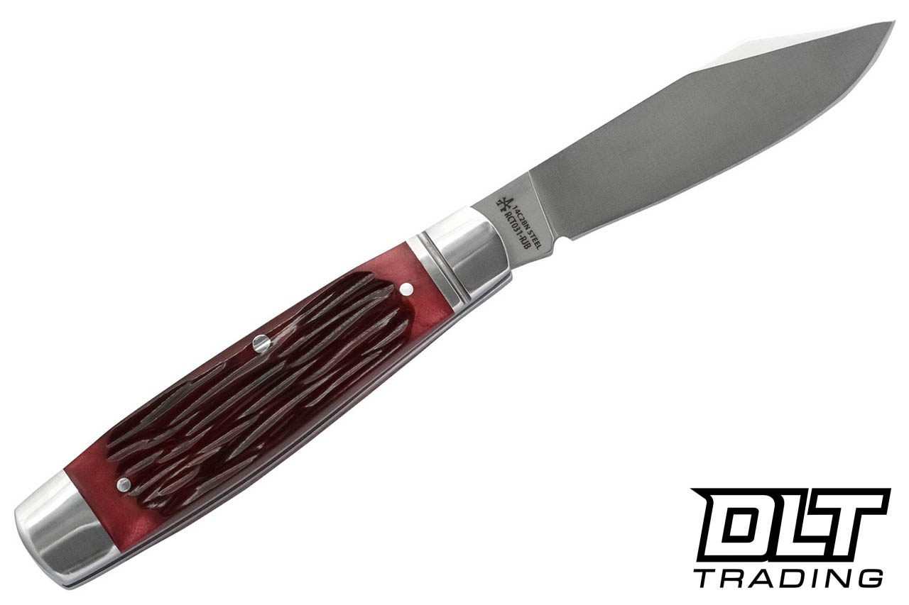 RoseCraft Barren Fork Jack - Red Jigged Bone - Satin 14C28N Clip