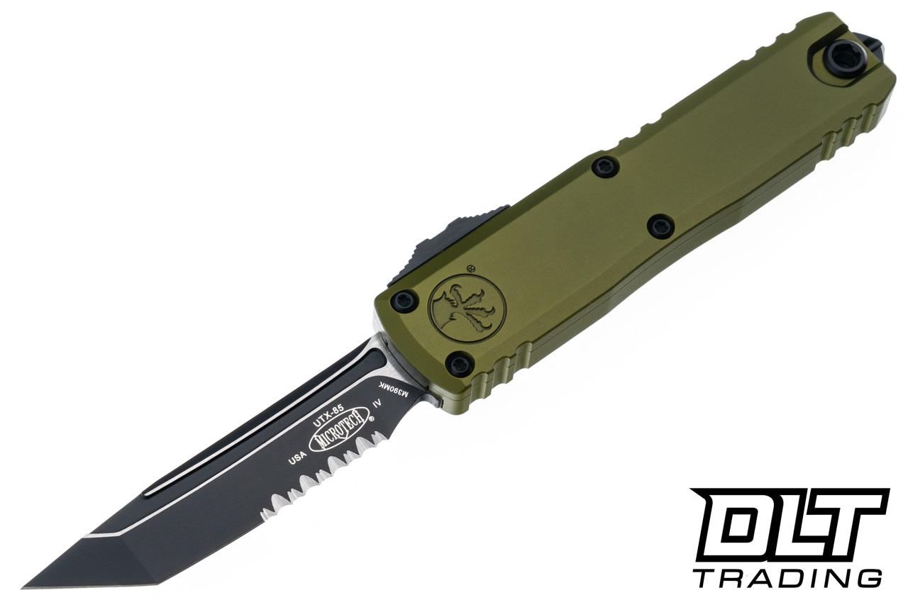 Microtech 12334-2OD UTX-85 Gen IV T/E - OD Green Handle - Black