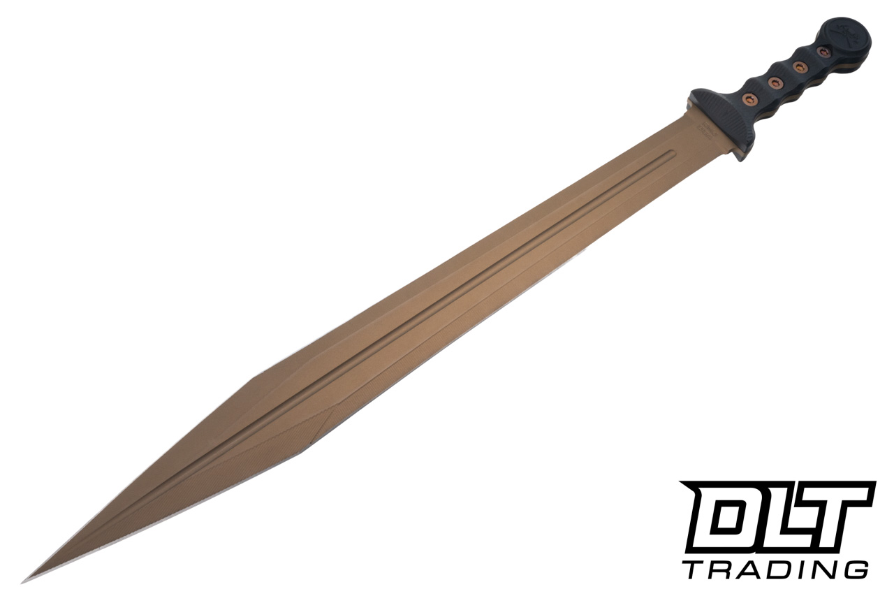 RMJ Tactical Gladius - Burnt Bronze Cerakote 3V Blade - Black G-10