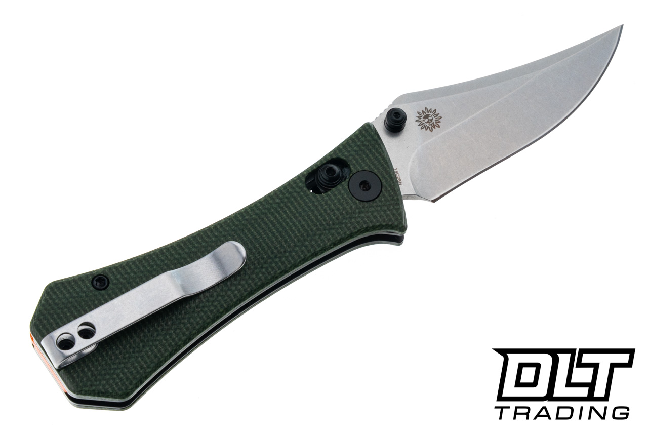 Auxiliary Manufacturing Pocket Bowie Crossbar - Green Micarta