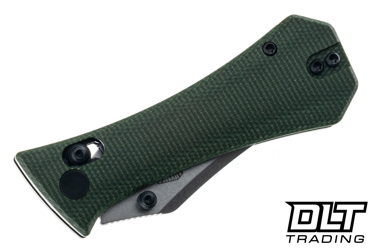 Auxiliary Manufacturing Pocket Bowie Crossbar - Green Micarta