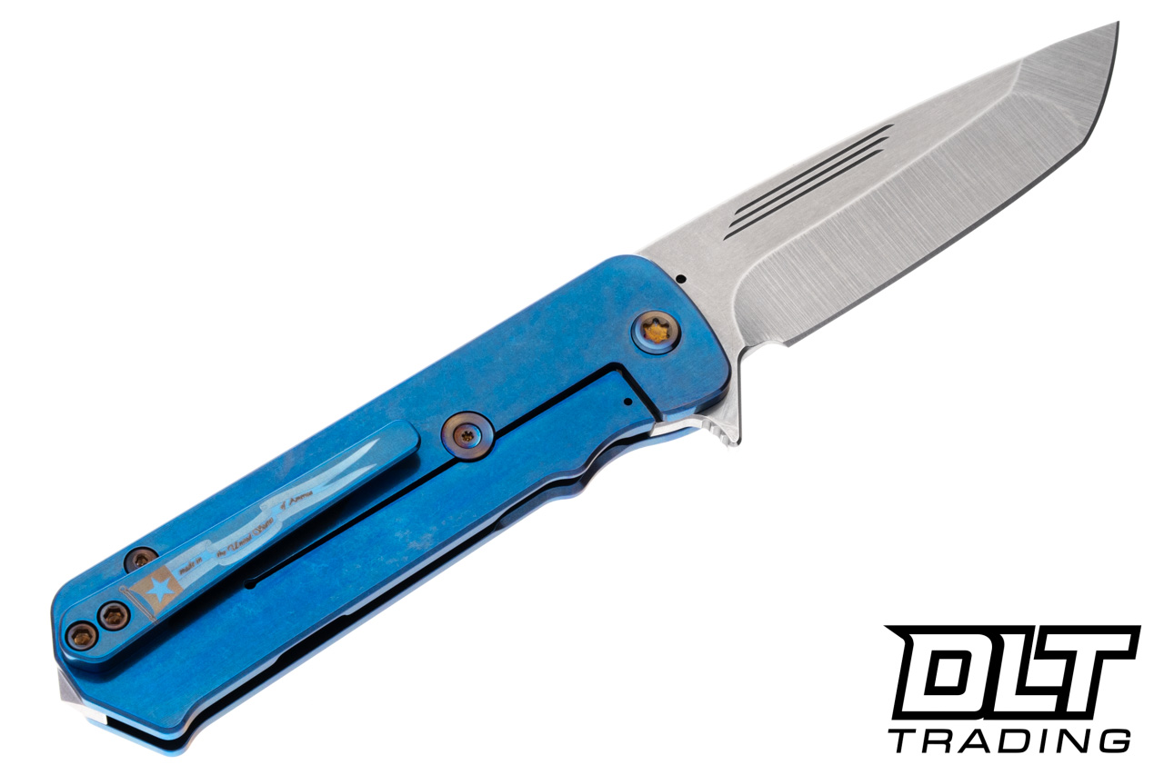 Medford TFF-4 Tanto - Tumbled S90V - Blue Titanium - PenFlm Rising