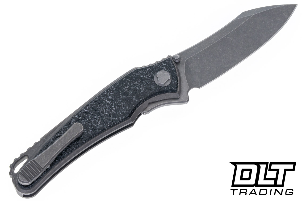 Hawk Knives Talon M390 - Titanium Handle - Black Glass FatCarbon