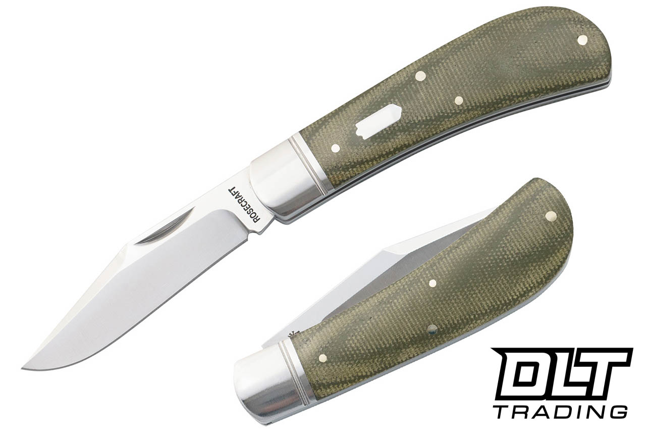 RoseCraft Blades Hatchie River Jack - Light Green Micarta - DLT