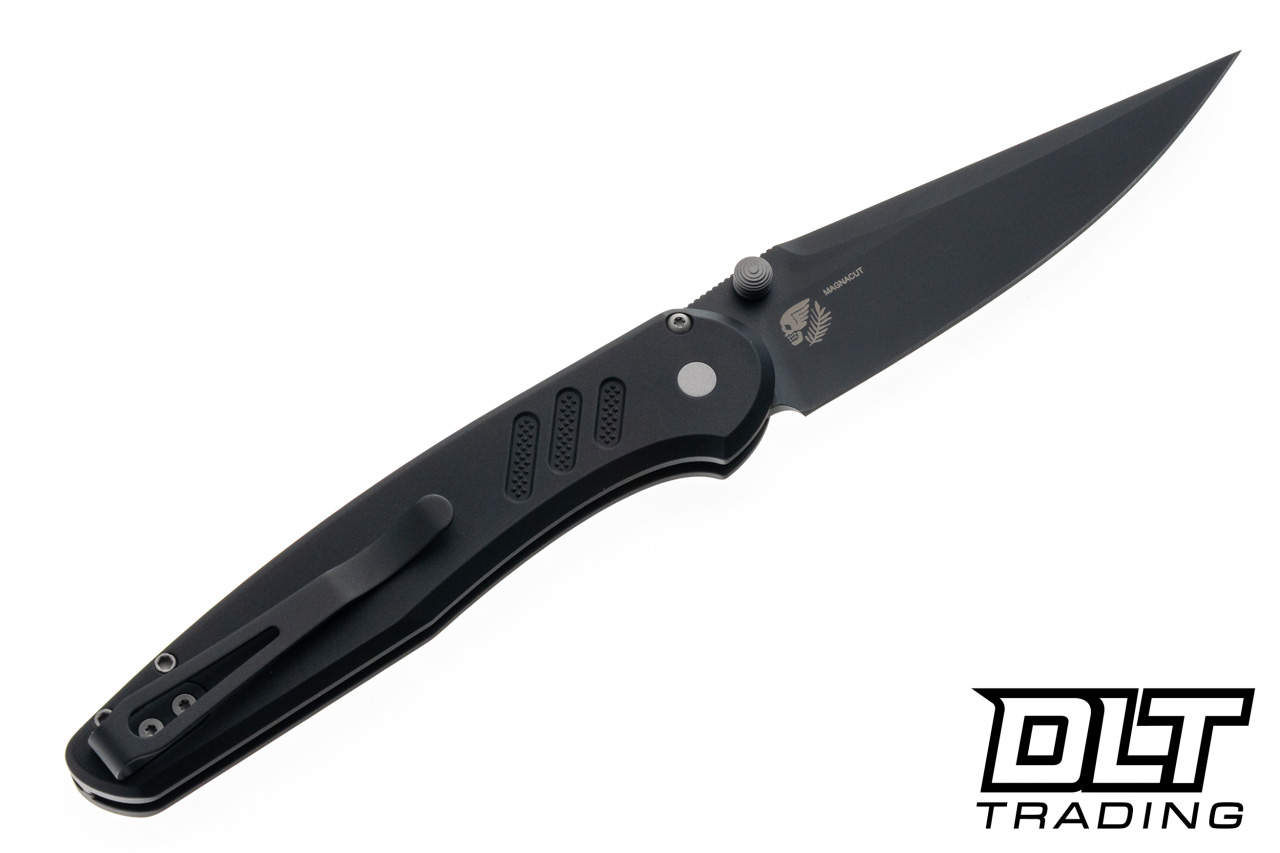 Pro-Tech Avalon - Knurled Black Handle - Black DLC MagnaCut Blade