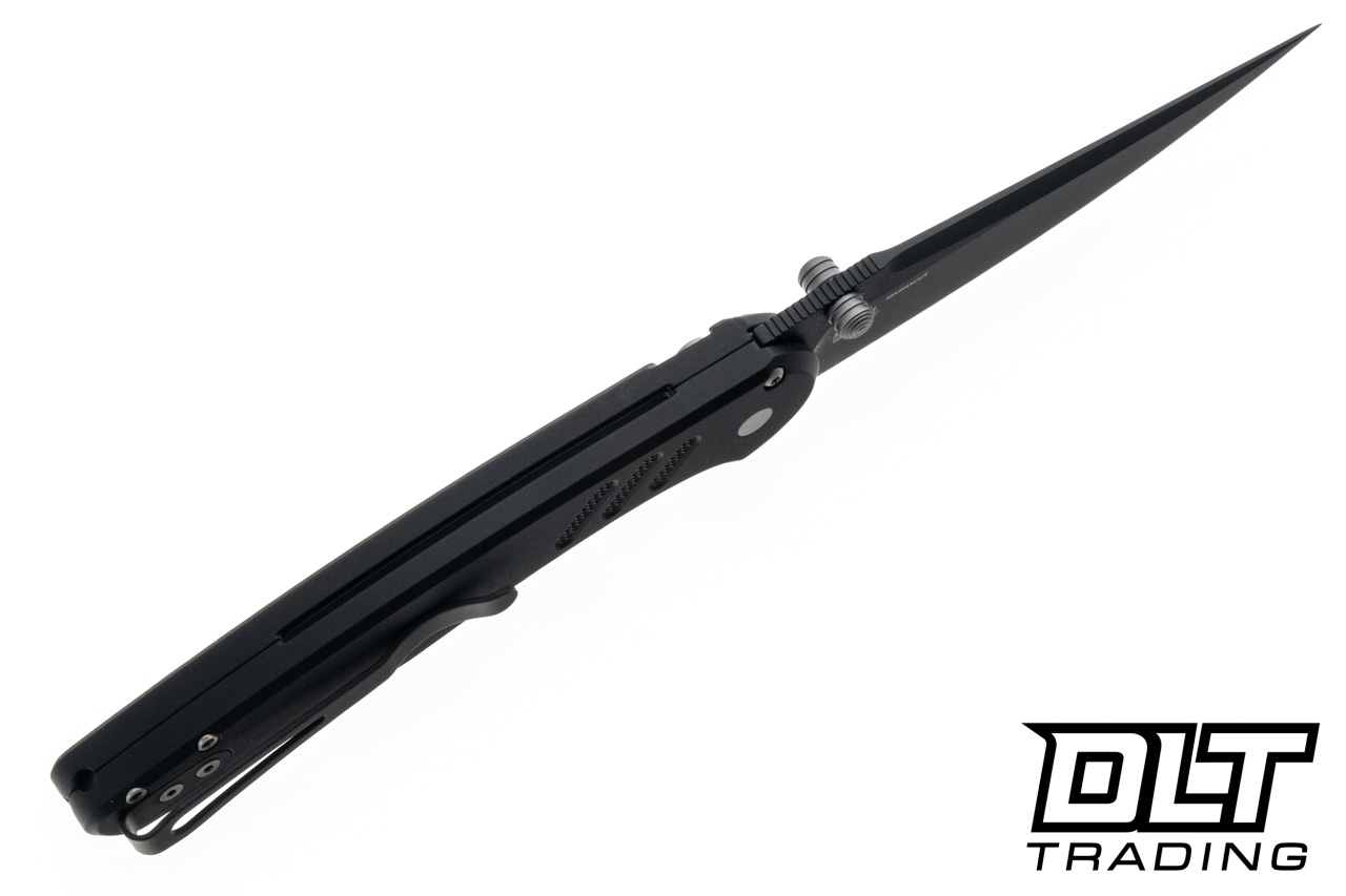 Pro-Tech Avalon - Knurled Black Handle - Black DLC MagnaCut Blade