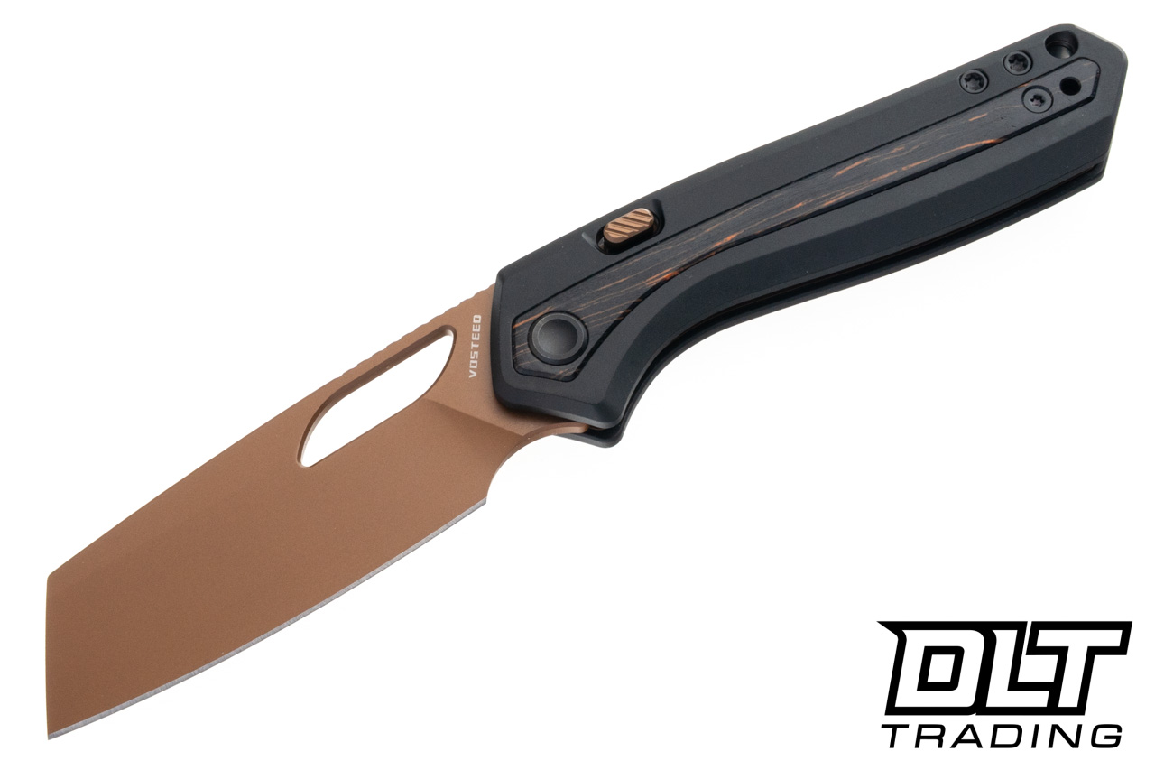 Vosteed Kroc Top - Black Aluminum - Topo G-10 Inlay - S35VN Copper