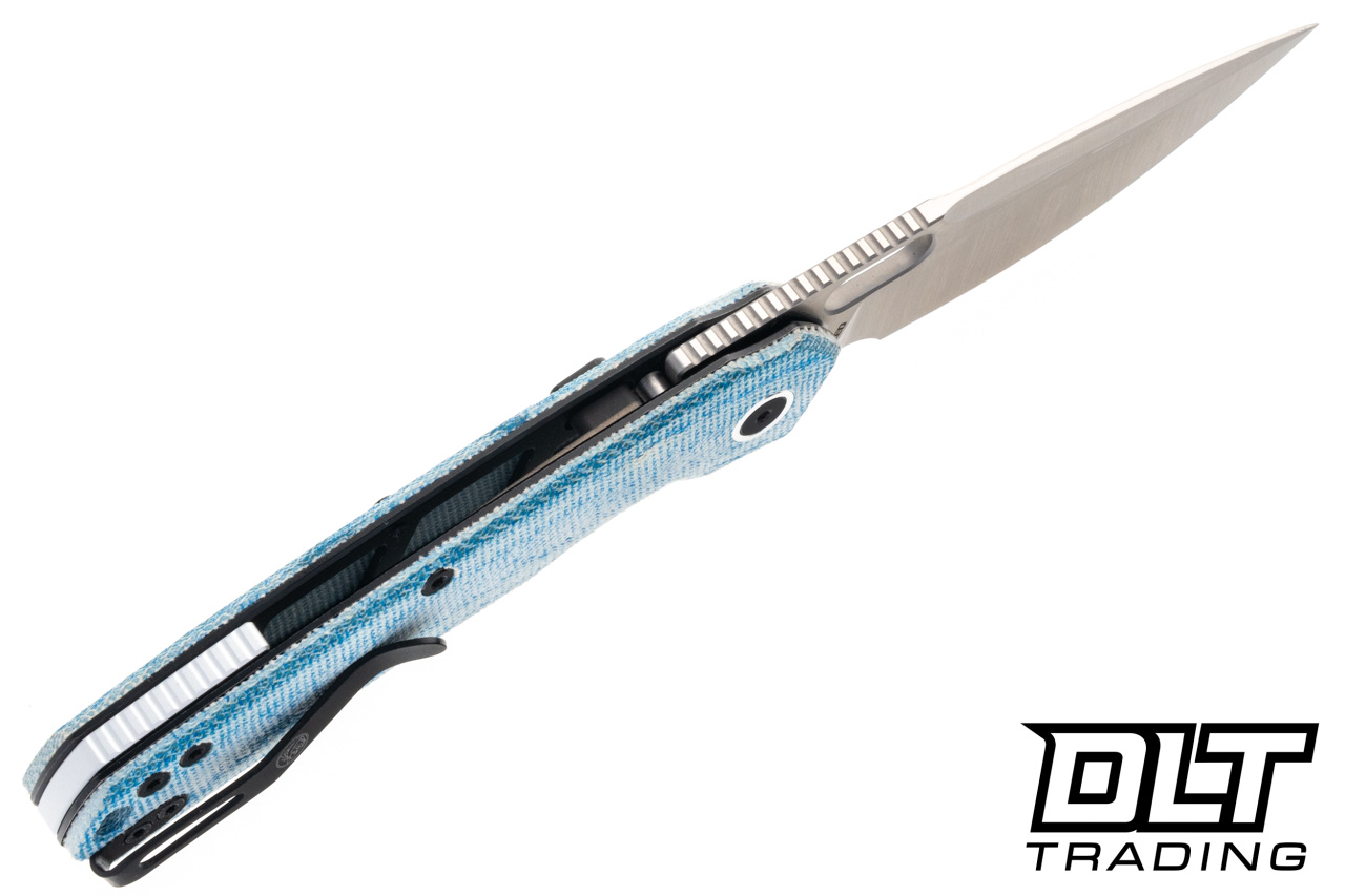 【中古】 Da Budget Psykovsky Vosteed Psyop - Blue Micarta - Satin Elmax Blade - DLT Trading