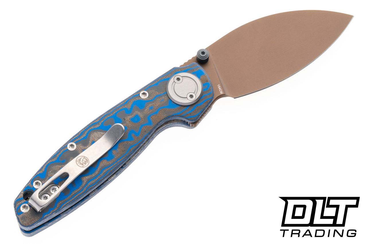 Vosteed Shilin Cutter - Vanchor Lock - Blue Ocean Micarta - Copper