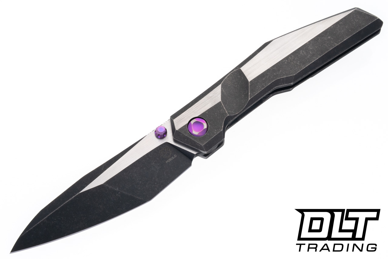 Poikilo Blade Komodo S - Titanium Handle - Purple Accents - Dark