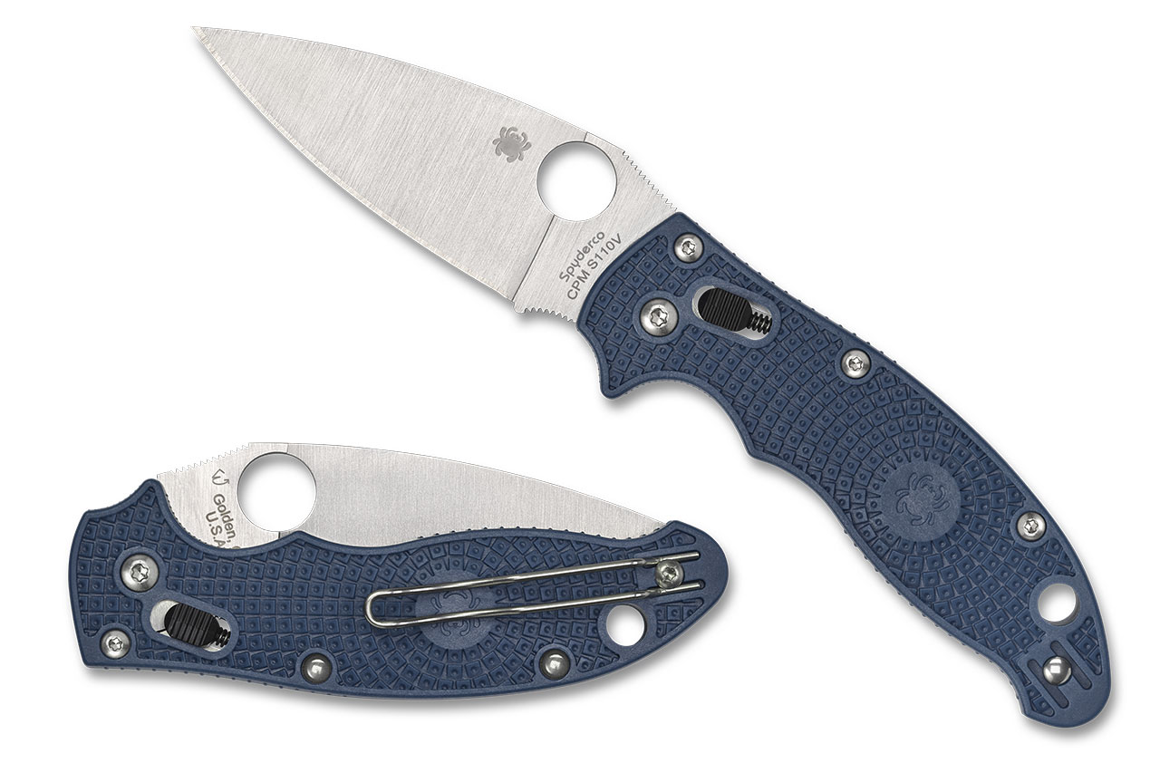 ローマン2 Lightweight Spyderco Manix 2, S110V Steel, Dark Blue FRCP