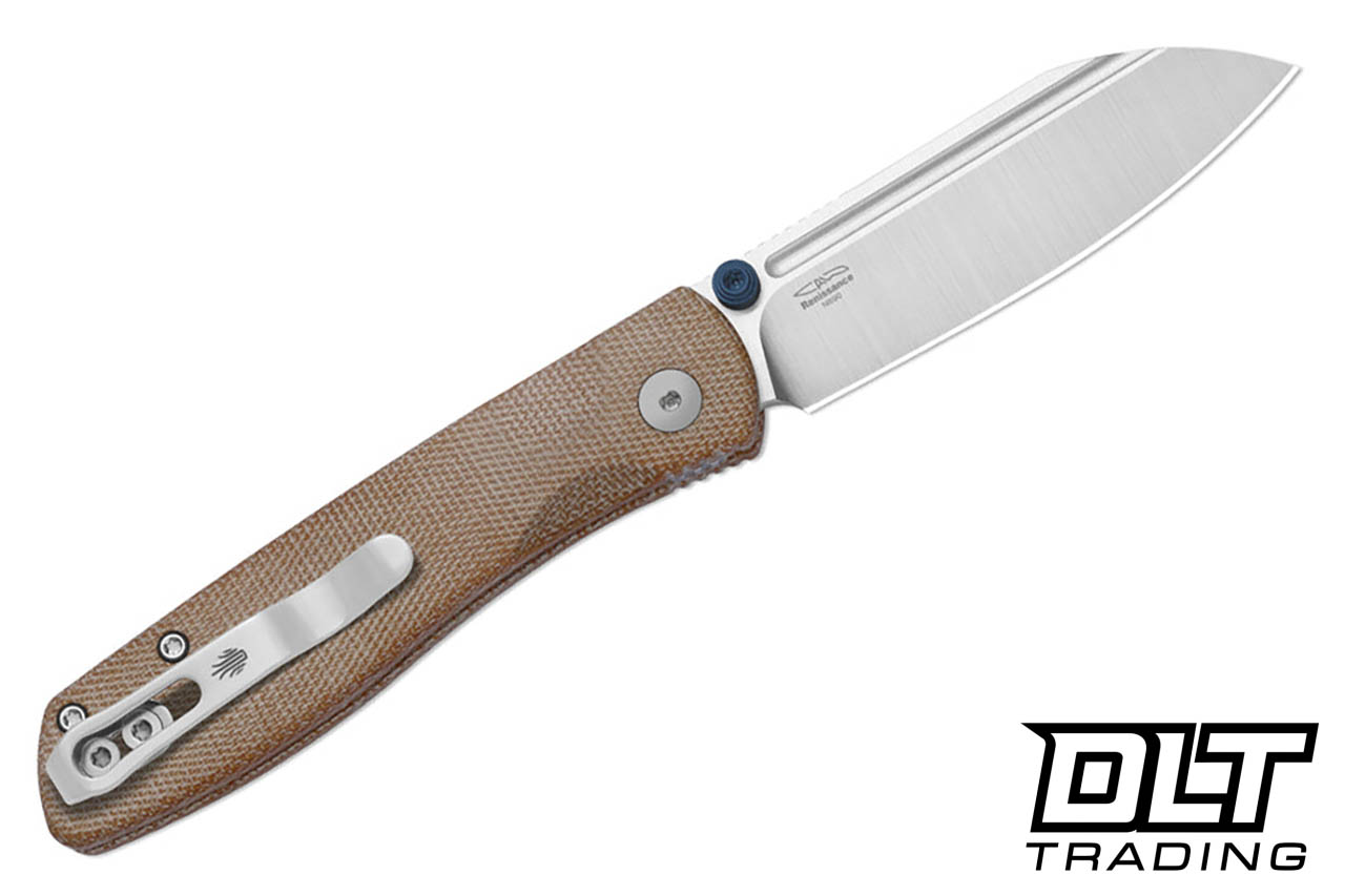 Kizer Renissance - Brown Micarta - Satin N690 Sheepsfoot Blade