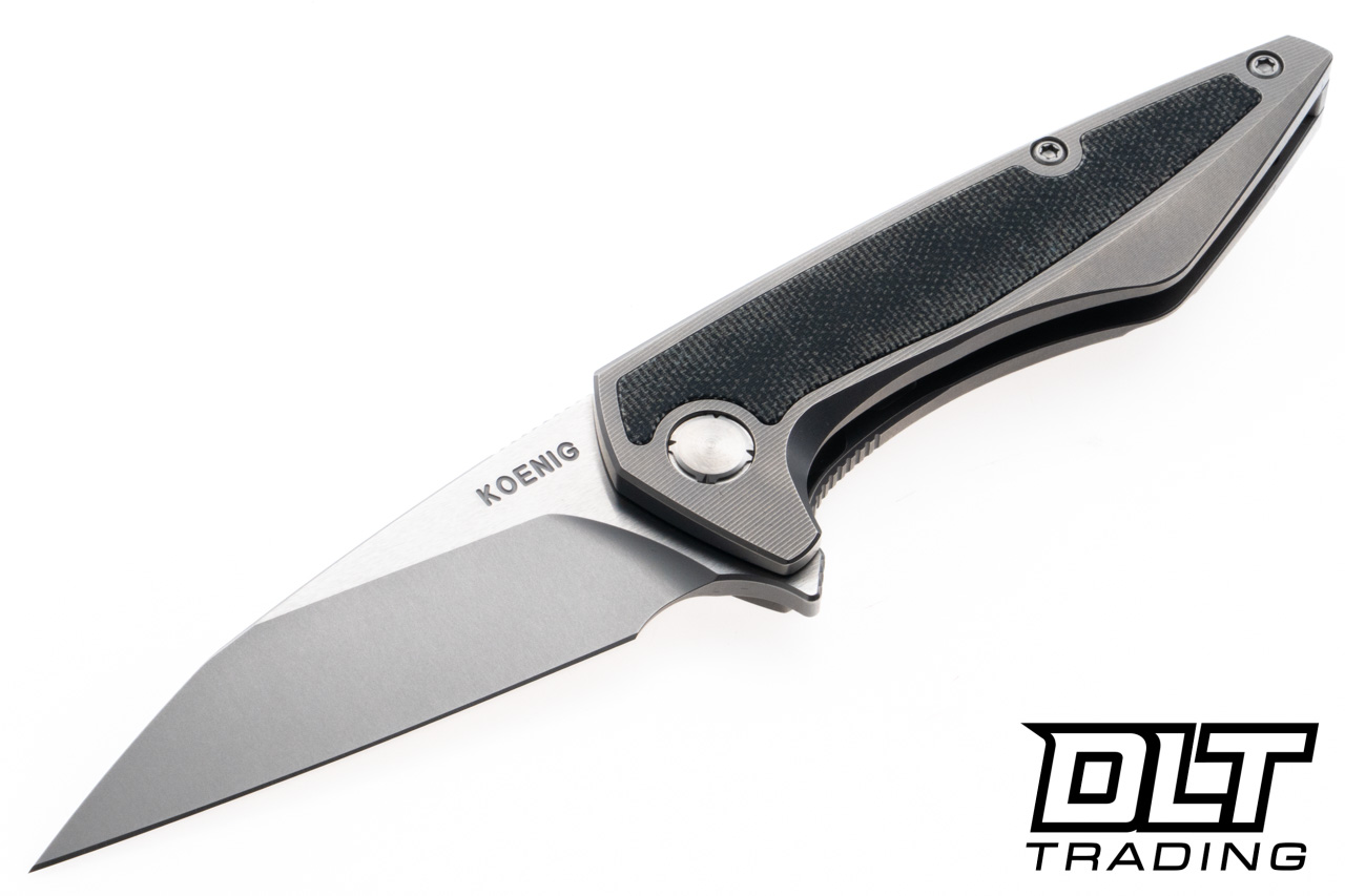 Koenig Mini Goblin - Smooth Titanium - Black Micarta Inlay