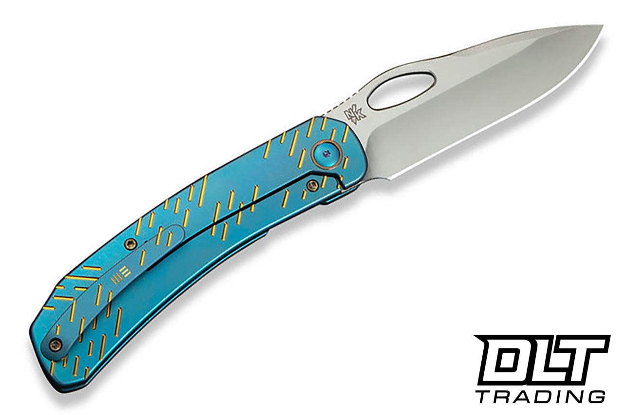 WE Knife Inmate 23096B-3 - Blue Titanium - Golden Raindrops