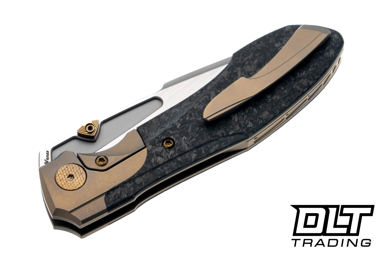 Null Knives Voodoo - Stonewash Bronze Ti - Marbled Carbon Fiber