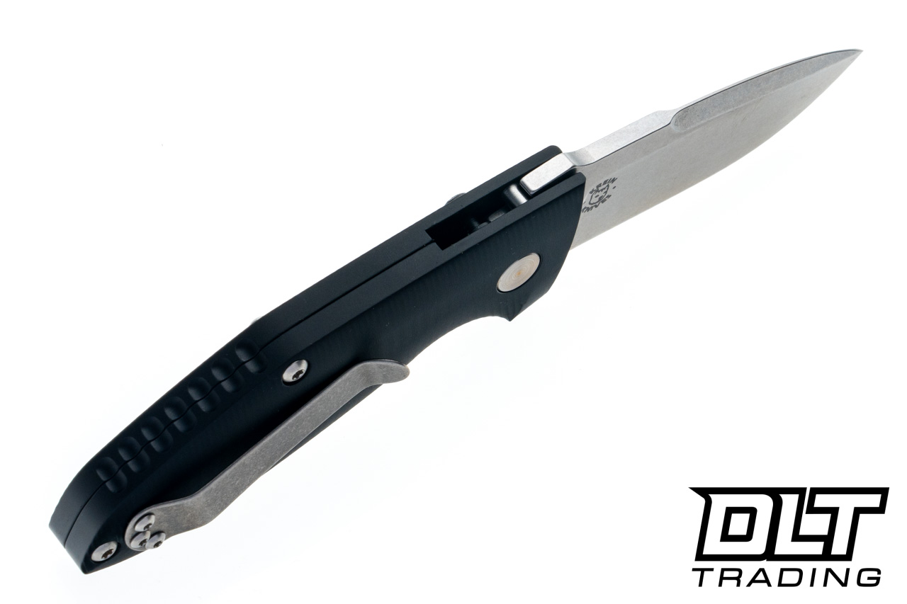 Defiant 7 Alpha - Black Aluminum Handle - Stonewash MaganCut Blade