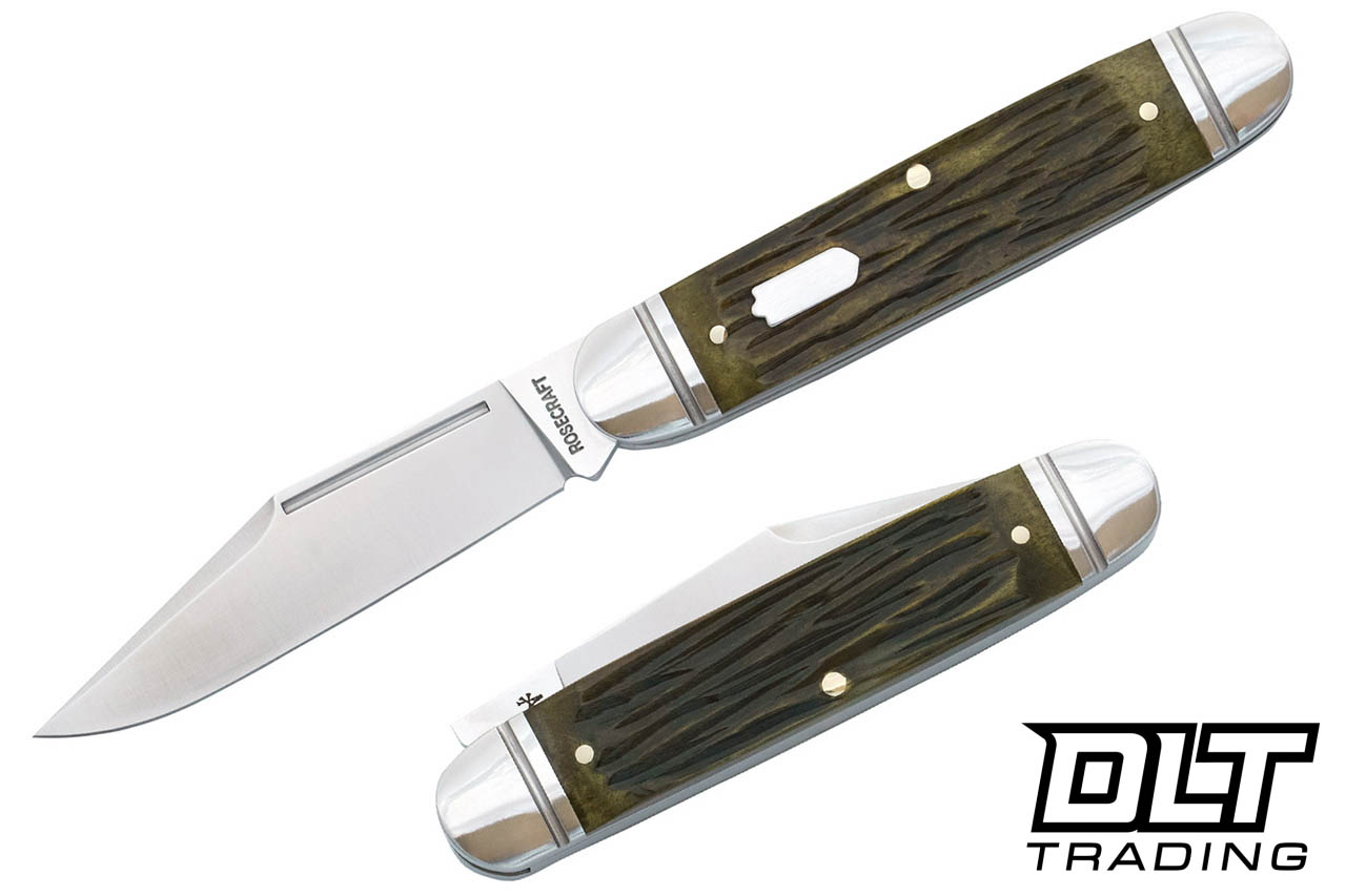 RoseCraft Blades Birchfield Camp Jack - Green Jigged Bone - Satin