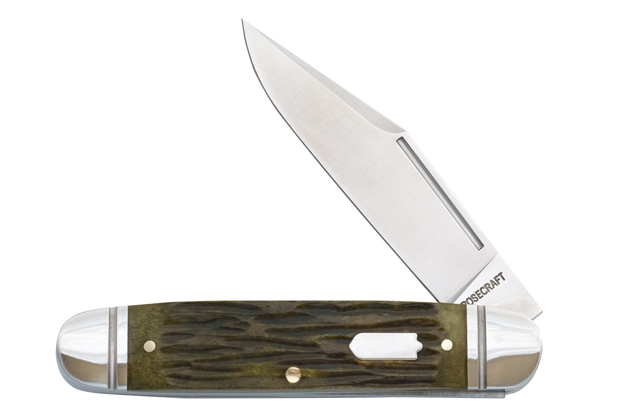 RoseCraft Blades Birchfield Camp Jack - Green Jigged Bone - Satin