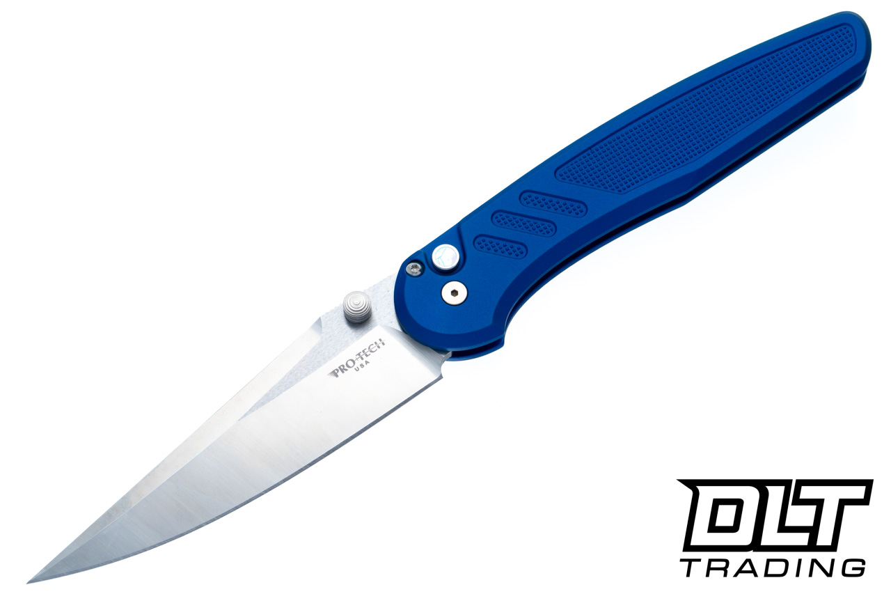 Pro-Tech Avalon - Blue Knurled Handle - Satin MagnaCut Blade