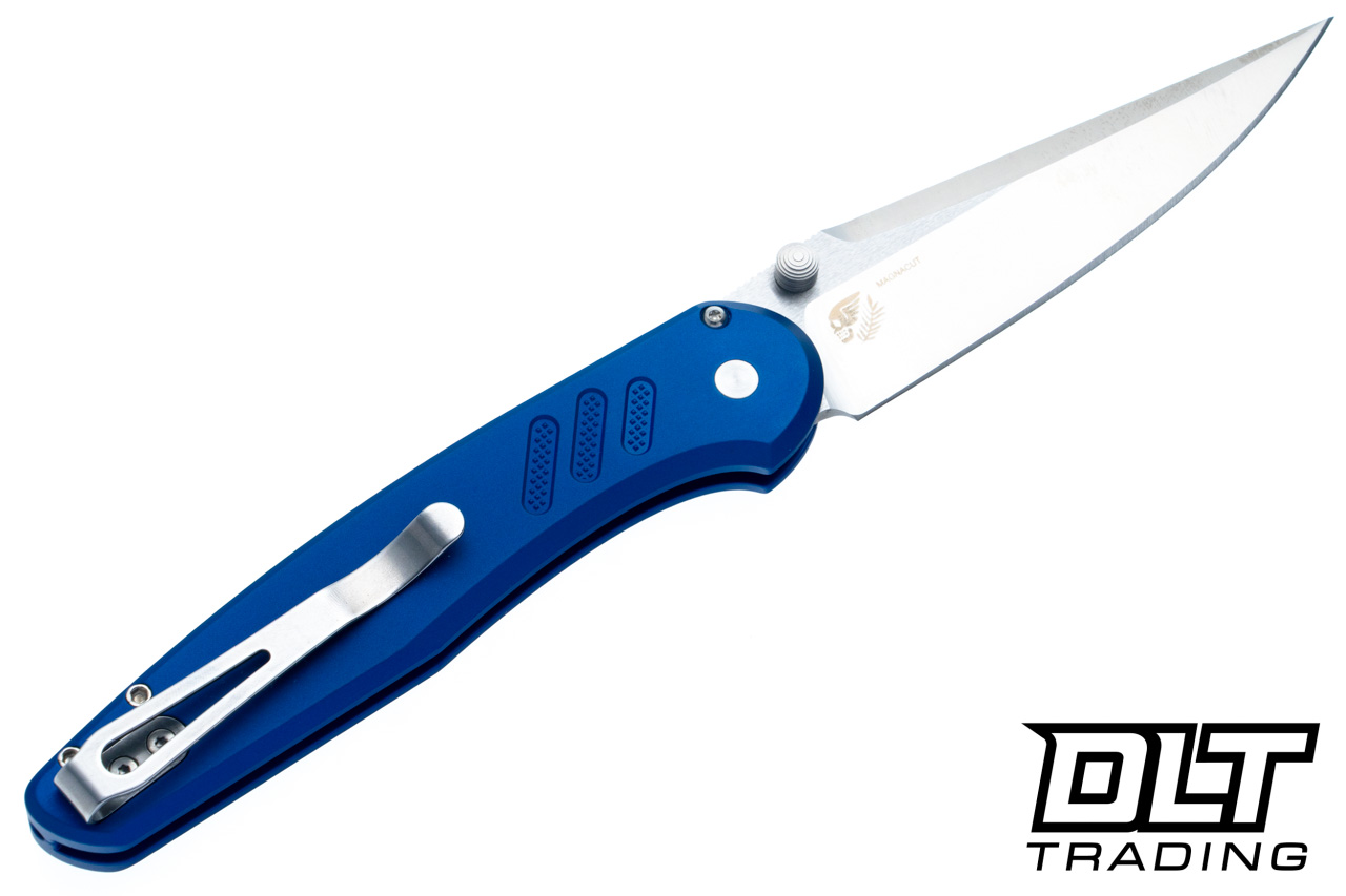 Pro-Tech Avalon - Blue Knurled Handle - Satin MagnaCut Blade