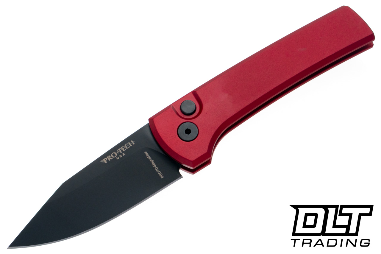 Pro-Tech Chaves Scapegoat - Red Handle - Black DLC MagnaMax Blade