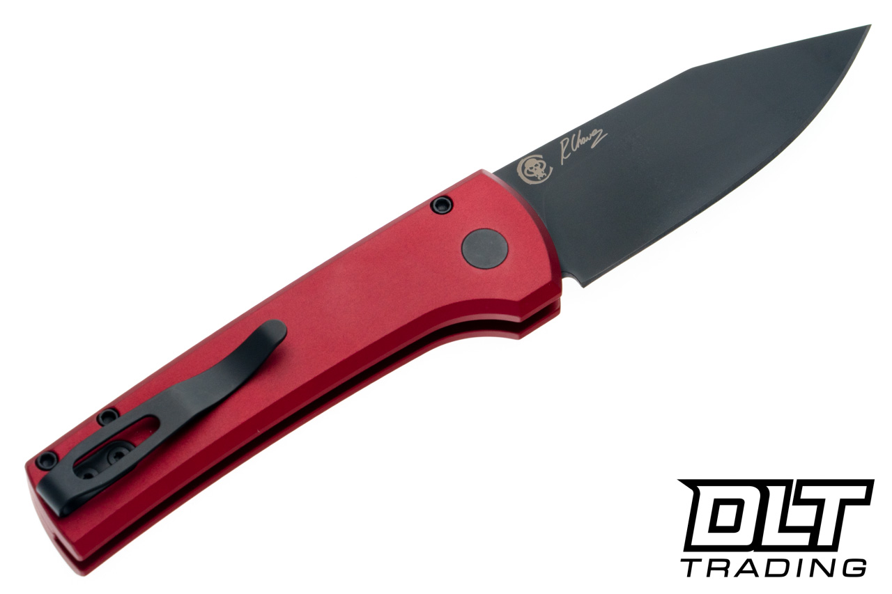Pro-Tech Chaves Scapegoat - Red Handle - Black DLC MagnaMax Blade