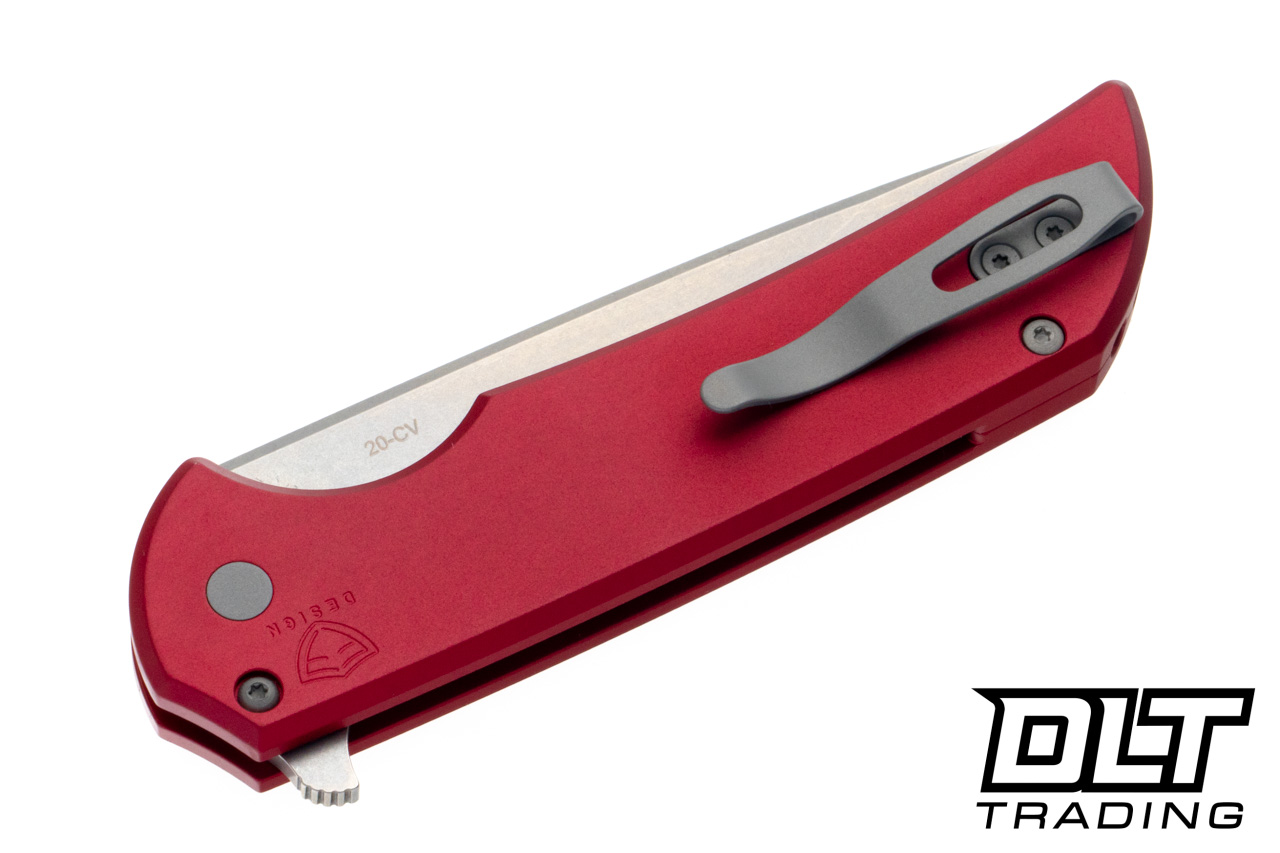 Pro-Tech Mordax - Red Handle - Stonewashed 20CV Blade - DLT Trading
