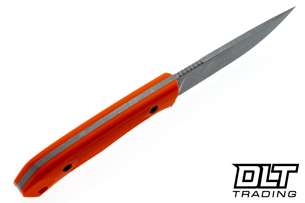 Goathead Knives Hunter 3.5 - Orange G-10 - Gunstock Checkering