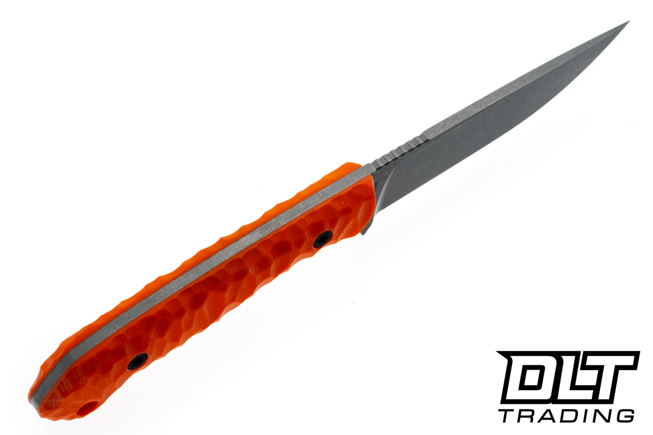 Goathead Knives Hunter 3.5 - Orange G-10 - Rock Pattern