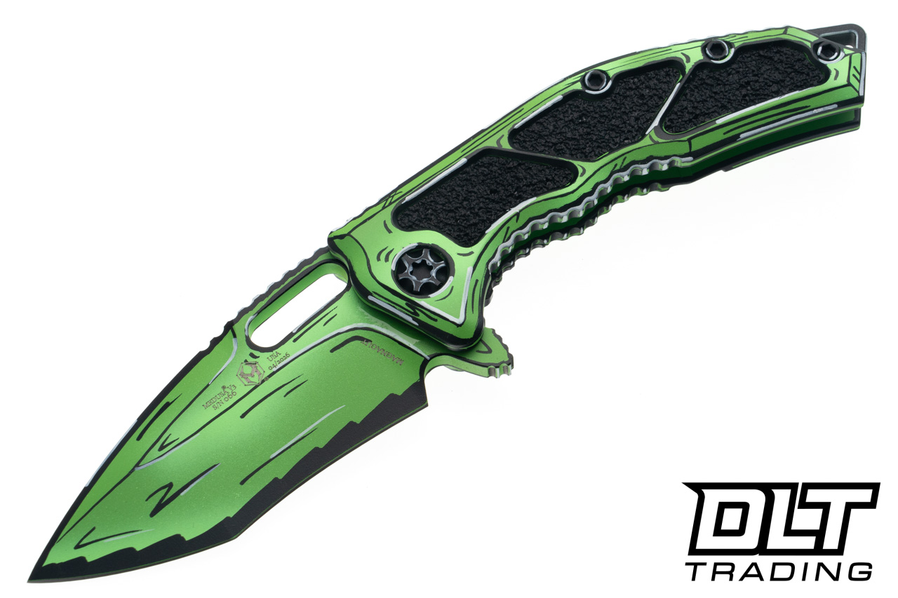 【中古】 Deliverance Bionic Heretic Medusa Manual - MagnaCut Recurve Blade - Toxic Green Cel
