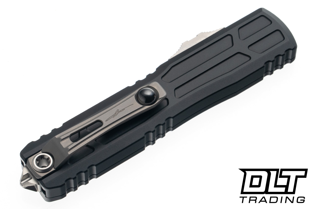 Microtech Ultratech EX-ZBP Interceptor - Black Handle - Stonewash