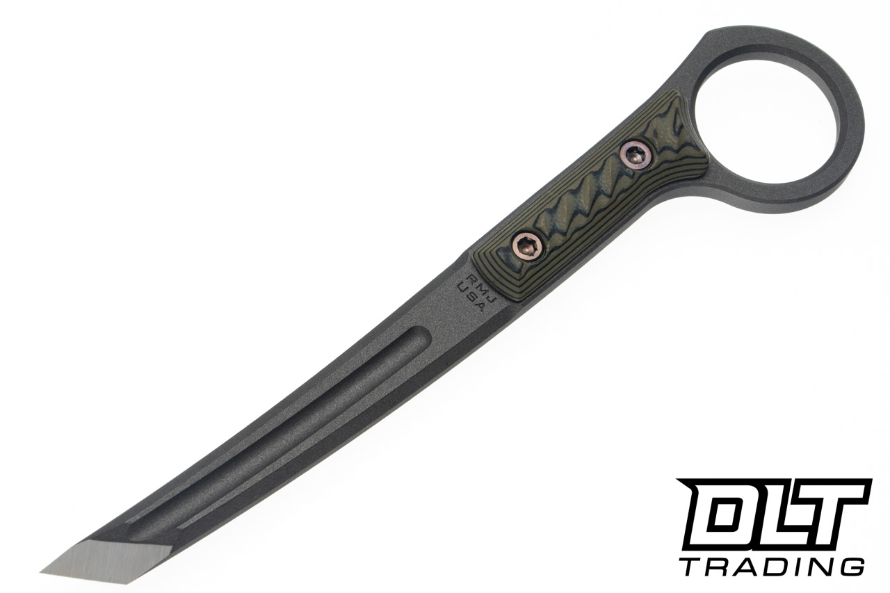 RMJ Tactical Stabby Guy 3V - Tungsten Cerakote - Dirty Olive G-10