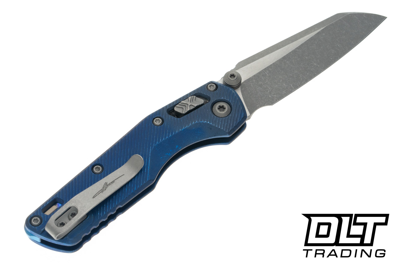 Microtech MSI Mini - Antique Blue Anodized Titanium Handle