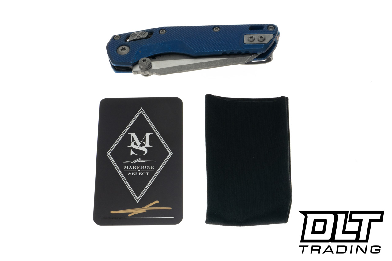 Microtech MSI Mini - Antique Blue Anodized Titanium Handle