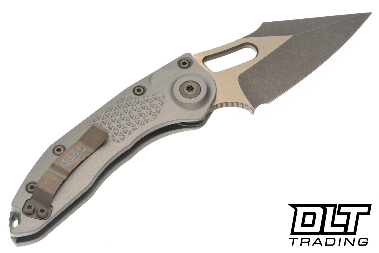 Microtech Stitch S/E - Natural Clear Handle - Two Tone Bronze