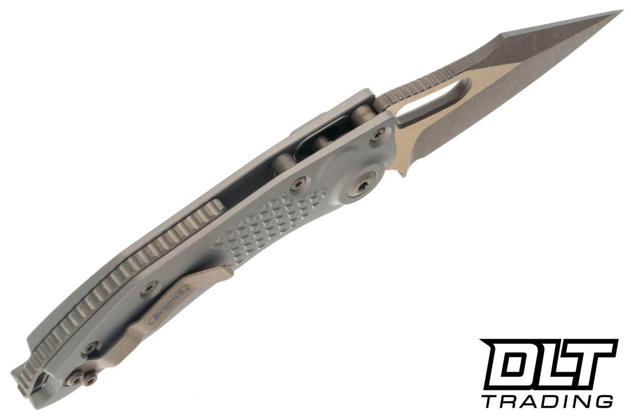 Microtech Stitch S/E - Natural Clear Handle - Two Tone Bronze