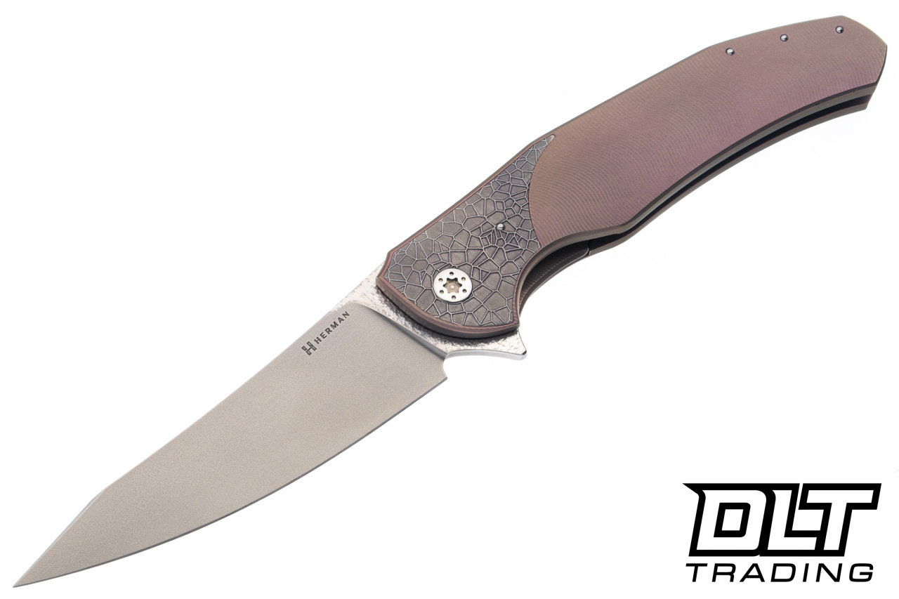 Herman Ishtar - Pink Titanium - Rock Pattern Inlay - Shiny