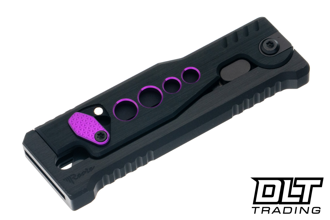 Reate EXO-U Utility Blade - Speed Holes - Black Andoized Aluminum
