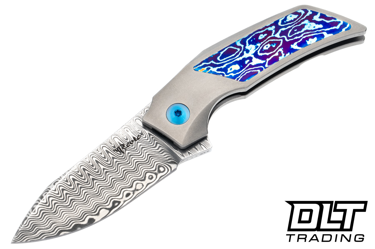 Reate T2500 - Acid Wash Damasteel Blade - Bead Blasted Titanium