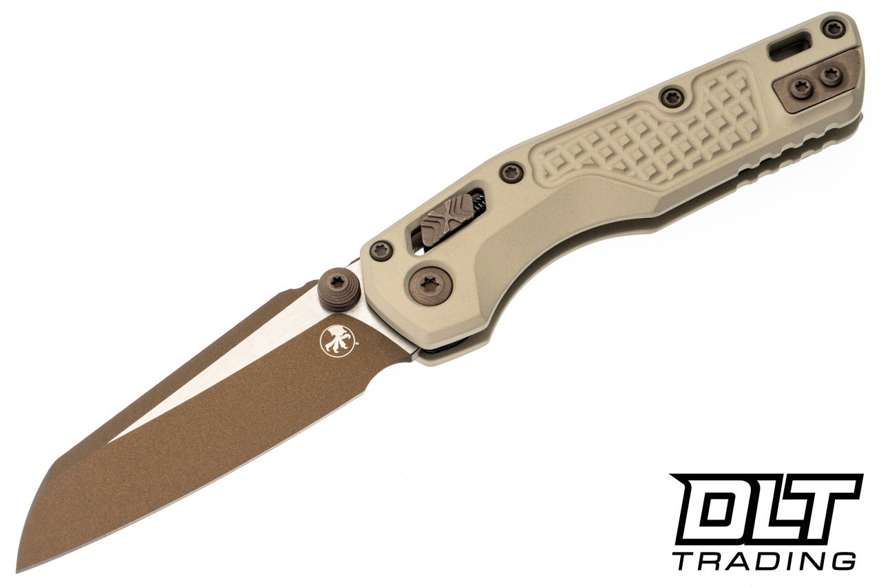 Microtech MSI Mini S/E - Champagne Gold Frag Handle - Burnt Bronze