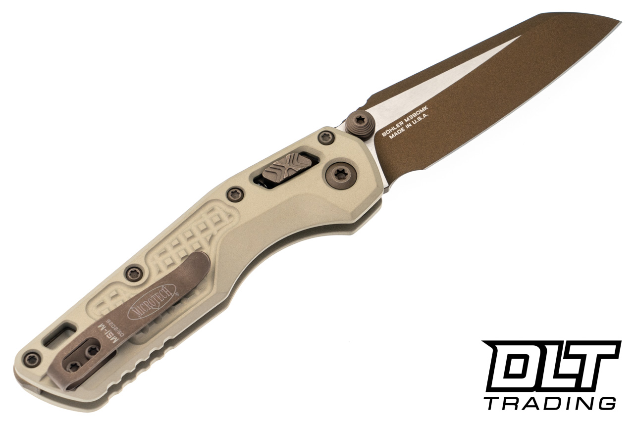 Microtech MSI Mini S/E - Champagne Gold Frag Handle - Burnt Bronze