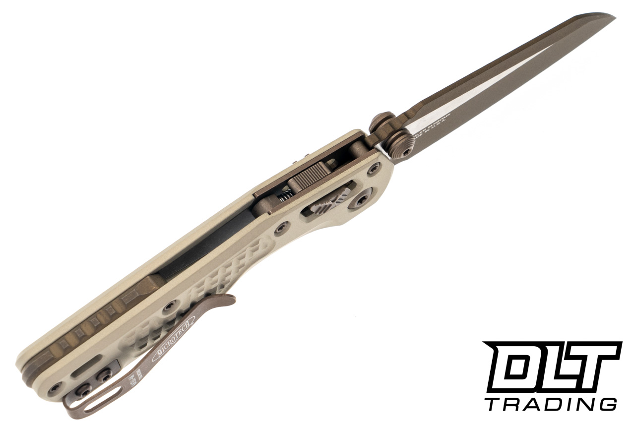新品　M Irregular cutter combination ベージュ Microtech MSI Mini S/E - Champagne Gold Frag Handle - Burnt Bronze