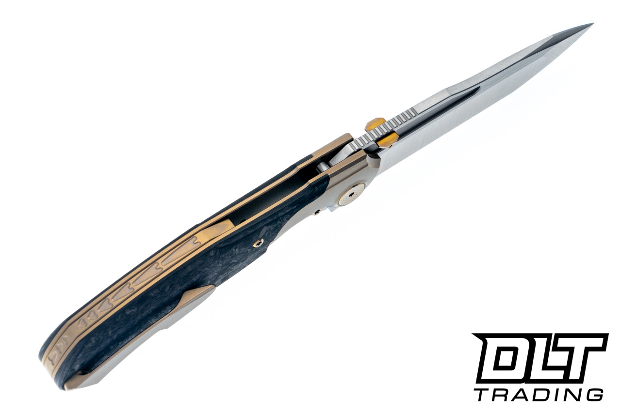 ノデルデザイン 新品 3ndelier blade(Brass ver) Null Knives Vandal - Stonewash Bronze Ti - Marbled Carbon Fiber